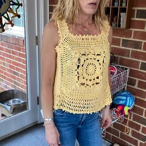 Sunshine Yellow Crochet Top